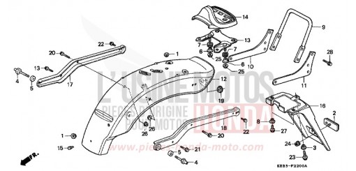 GARDE-BOUE ARRIERE CA125S de 1995